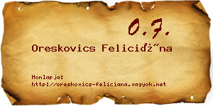 Oreskovics Feliciána névjegykártya